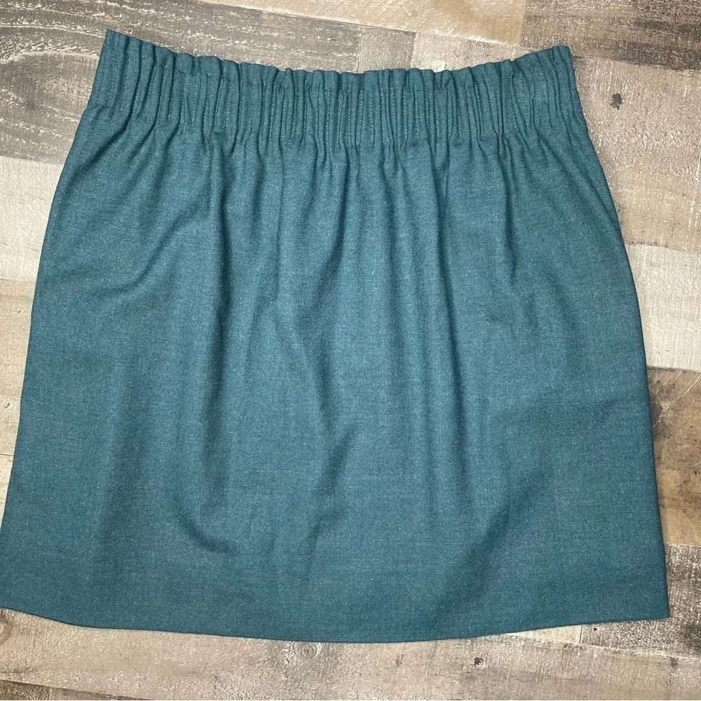 J Crew Green Wool Mini Skirt size 6